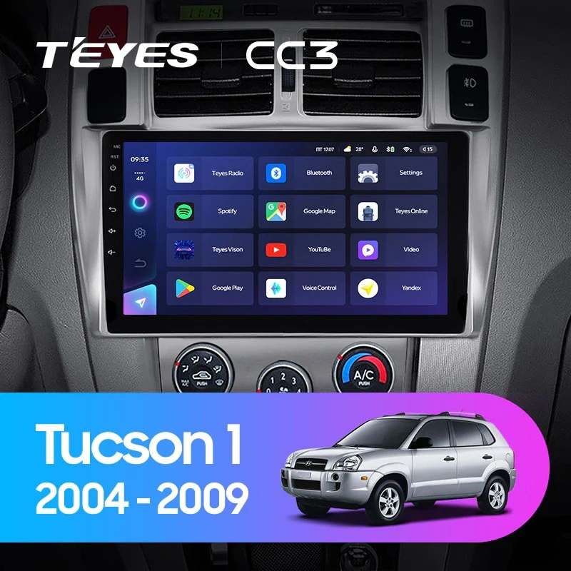 Navigatie Auto Teyes CC4 Hyundai Tucson 1 2004-2009 6+64GB 10.36" QLED Octa-core 2.7Ghz, Android 4G Bluetooth 5.1 DSP [1]