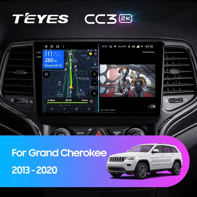 NAVIGATII JEEP - Navigatie Auto Teyes CC4 Jeep Grand Cherokee 2 2013-2020 6+128GB 9.5" QLED Octa-core 2.7Ghz, Android 4G Bluetooth 5.1 DSP
