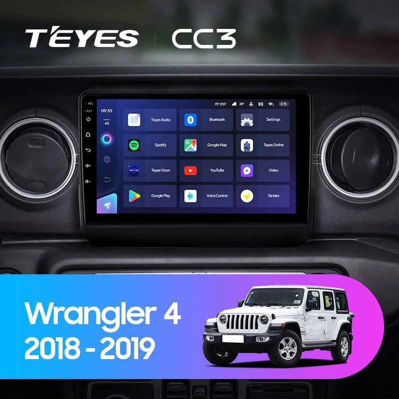 Navigatie Auto Teyes CC4 Jeep Wrangler 4 2018-2019 6+128GB 9.5" QLED Octa-core 2.7Ghz, Android 4G Bluetooth 5.1 DSP [1]