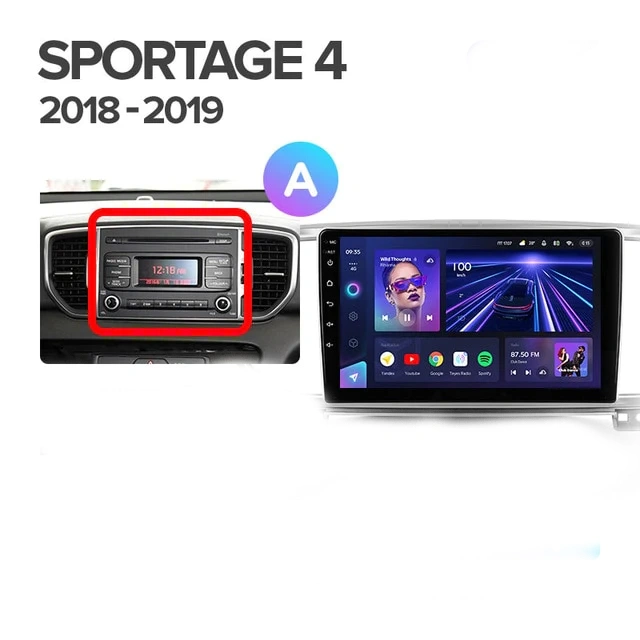 NAVIGATII KIA - Navigatie Auto Teyes CC4 Kia Sportage 4 2018-2020 6+64GB 9.5" QLED Octa-core 2.7Ghz, Android 4G Bluetooth 5.1 DSP