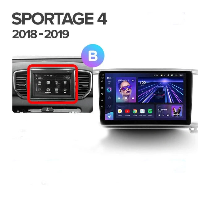 Navigatie Auto Teyes CC4 Kia Sportage 4 2018-2020 6+64GB 9.5" QLED Octa-core 2.7Ghz, Android 4G Bluetooth 5.1 DSP [1]