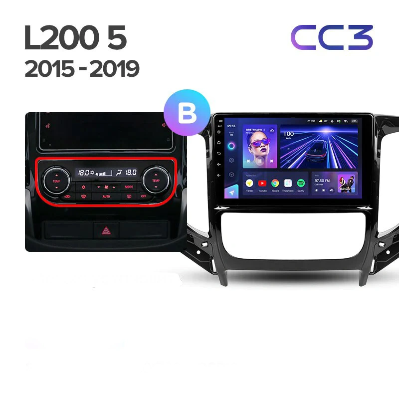Navigatie Auto Teyes CC4 Mitsubishi L200 5 2015-2019 6+128GB 9.5" QLED Octa-core 2.7Ghz, Android 4G Bluetooth 5.1 DSP [1]
