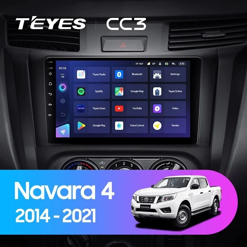 NAVIGATII NISSAN - Navigatie Auto Teyes CC4 Nissan Navara 4 D23 2014-2021 6+64GB 9.5" QLED Octa-core 2.7Ghz, Android 4G Bluetooth 5.1 DSP