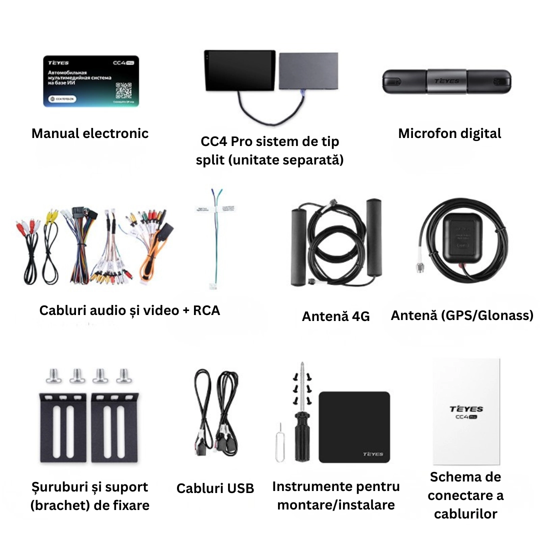 Navigatie Auto Teyes CC4 Pro, 0-DIN Split System, QCM6490 Octa-Core, ADAS, 8GB RAM, 128GB, 9.2 inch, QLED, Touchscreen, CarPlay Wireless, Android Auto, 4G SIM, Bluetooth 5.2, Negru [2]