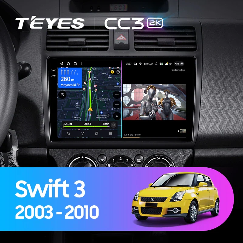 Navigatie Auto Teyes CC4 Suzuki Swift 3 2003-2010 8+128GB 10.36" QLED Octa-core 2.7Ghz, Android 4G Bluetooth 5.1 DSP [1]