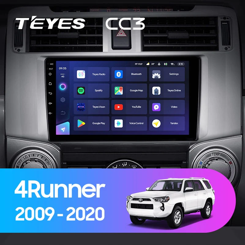 Navigatie Auto Teyes CC4 Toyota 4Runner 5 2009 - 2020 6+128GB 9.5" QLED Octa-core 2.7Ghz, Android 4G Bluetooth 5.1 DSP [1]