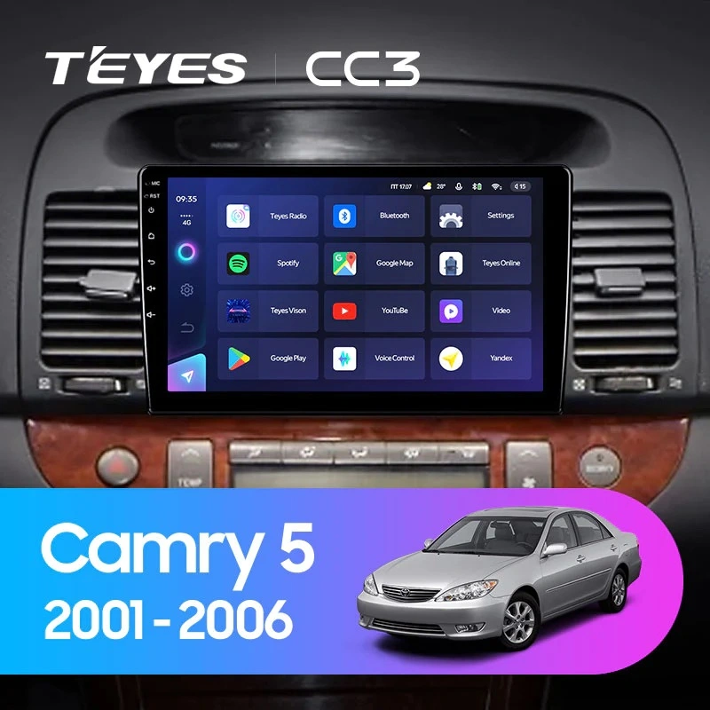 Navigatie Auto Teyes CC4 Toyota Camry 5 2001-2006 6+128GB 9.5" QLED Octa-core 2.7Ghz, Android 4G Bluetooth 5.1 DSP [1]