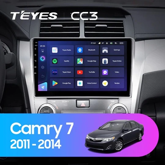 NAVIGATII TOYOTA - Navigatie Auto Teyes CC4 Toyota Camry 7 2014-2017 6+64GB 10.36" QLED Octa-core 2.7Ghz, Android 4G Bluetooth 5.1 DSP