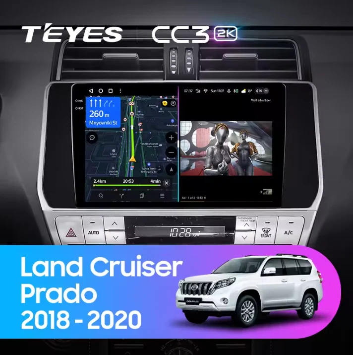NAVIGATII TOYOTA - Navigatie Auto Teyes CC4 Toyota Land Cruiser Prado J150 2018-2020 6+64GB 10.36" QLED Octa-core 2.7Ghz, Android 4G Bluetooth 5.1 DSP