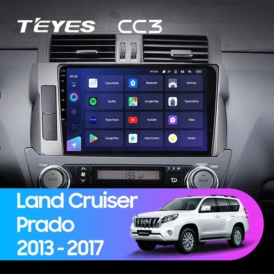 NAVIGATII TOYOTA - Navigatie Auto Teyes CC4 Toyota Land Cruiser Prado J200 2013-2017 8+128GB 10.36" QLED Octa-core 2.7Ghz, Android 4G Bluetooth 5.1 DSP