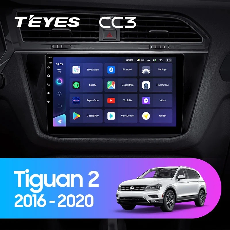 NAVIGATII VOLKSWAGEN - Navigatie Auto Teyes CC4 Volkswagen Tiguan 2 2016-2023 6+64GB 10.36" QLED Octa-core 2.7Ghz, Android 4G Bluetooth 5.1 DSP
