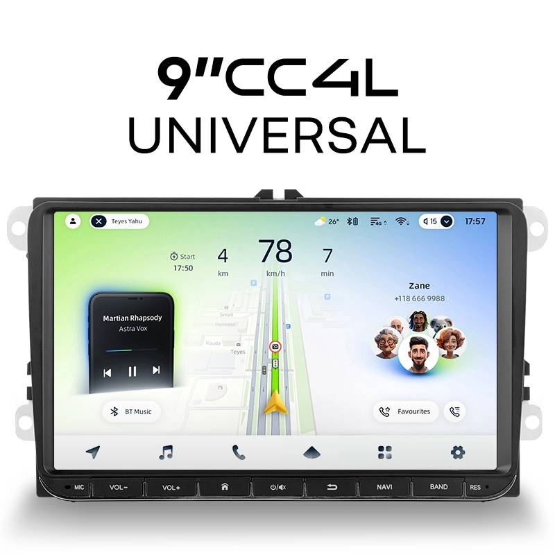 Navigatii Universale - Navigatie Auto Teyes CC4L, 2-DIN, Interfata 3D, VW Skoda Platforma PQ, 4GB RAM, 64GB, 9 inch, IPS, Touchscreen, CarPlay Wireless, Android Auto, Bluetooth 5.1, Negru