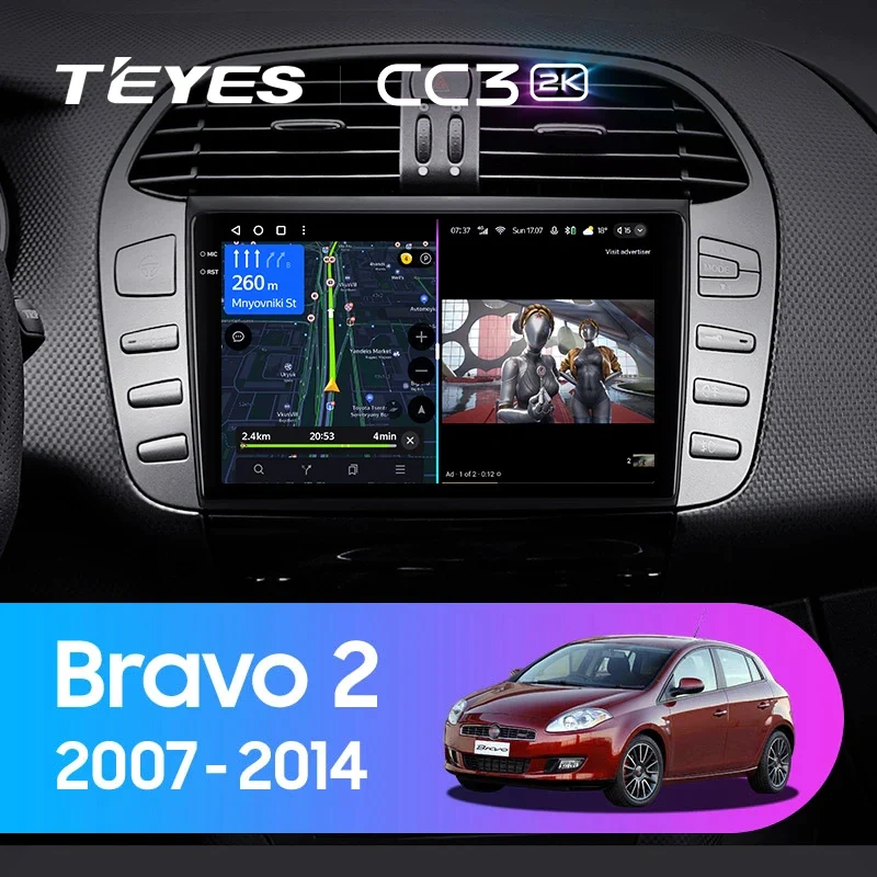 Navigatie Auto Teyes CC4L Fiat Bravo 2007-2014 6+64GB 9" QLED Qualcomm 2Ghz, Android 4G Bluetooth 5.1 DSP [1]