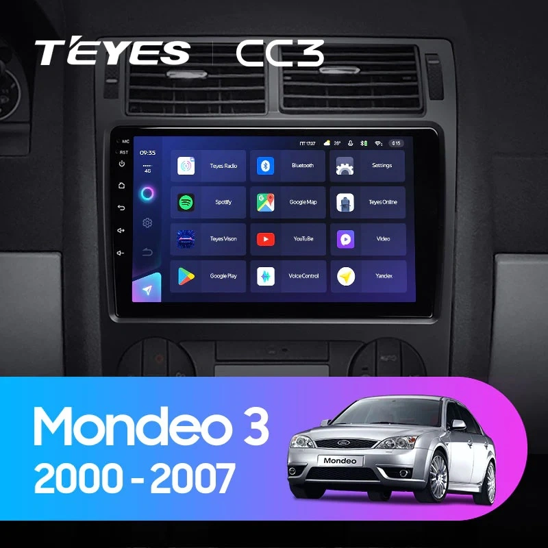 NAVIGATII FORD - Navigatie Auto Teyes CC4L Ford Mondeo 2 2001-2007 6+64GB 9" QLED Qualcomm 2Ghz, Android 4G Bluetooth 5.1 DSP