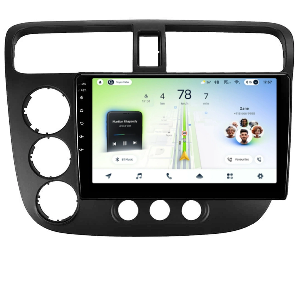 NAVIGATII HONDA - Navigatie Auto Teyes CC4L Honda Civic 7 2001-2005 6+64GB 9" QLED Qualcomm 2Ghz, Android 4G Bluetooth 5.1 DSP