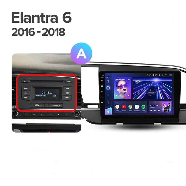 NAVIGATII HYUNDAI - Navigatie Auto Teyes CC4L Hyundai Elantra 6 2015-2018 6+64GB 9" QLED Qualcomm 2Ghz, Android 4G Bluetooth 5.1 DSP