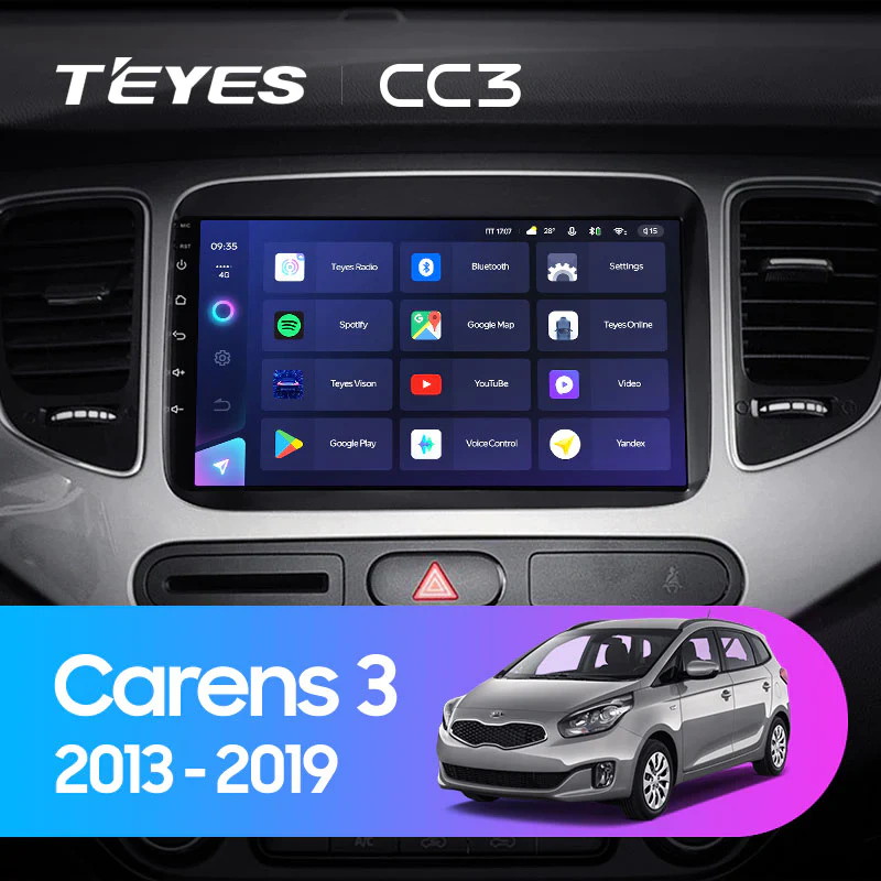 Navigatie Auto Teyes CC4L Kia Carens 3 2013-2019 6+64GB 9" QLED Qualcomm 2Ghz, Android 4G Bluetooth 5.1 DSP [1]