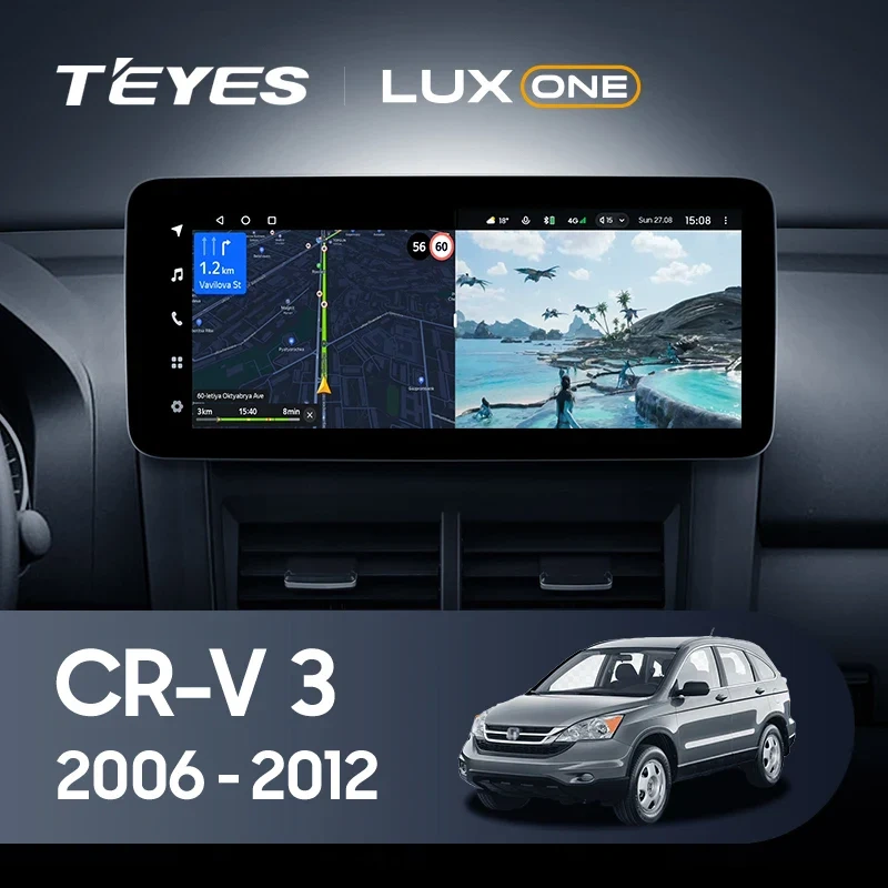 NAVIGATII HONDA - Navigatie Auto Teyes Lux One Honda CR-V 3 2006-2010 4+32GB 12.3" IPS Octa-core 2Ghz, Android 4G Bluetooth 5.1 DSP