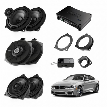 PACHETE DIFUZOARE DEDICATE MARCA - PACHET SISTEM AUDIO PLUG&PLAY AUDISON DEDICAT BMW K4E K4M A4E + AMPLIFICATOR DSP 1200W