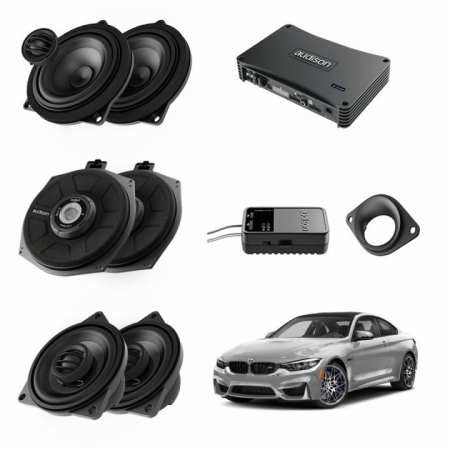 PACHETE DIFUZOARE DEDICATE MARCA - PACHET SISTEM AUDIO PLUG&PLAY AUDISON DEDICAT BMW K4E K4M + AMPLIFICATOR DSP 1200W