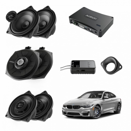 PACHETE DIFUZOARE DEDICATE MARCA - PACHET SISTEM AUDIO PLUG&PLAY AUDISON DEDICAT BMW K4M X4M + AMPLIFICATOR DSP 1200W