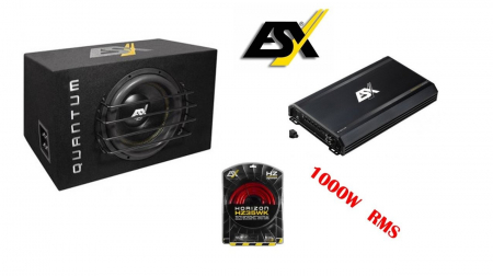 PACHETE SUBWOOFER AUTO - Pachet subwoofer ESX 1000W ESX QXB12