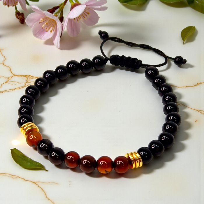 Brățară Jordan cu hematit și agate carnelian [2]