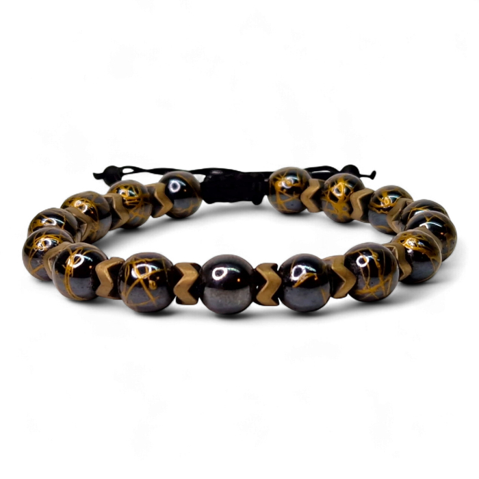 Brățară Harmony cu Ochi de Tigru și elemente aurii [5]