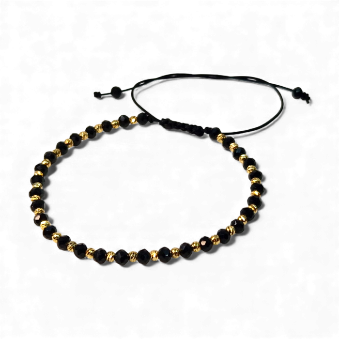 Bratara cu pietre semipretioase naturale Noel si bilute placate cu aur de 18k [1]