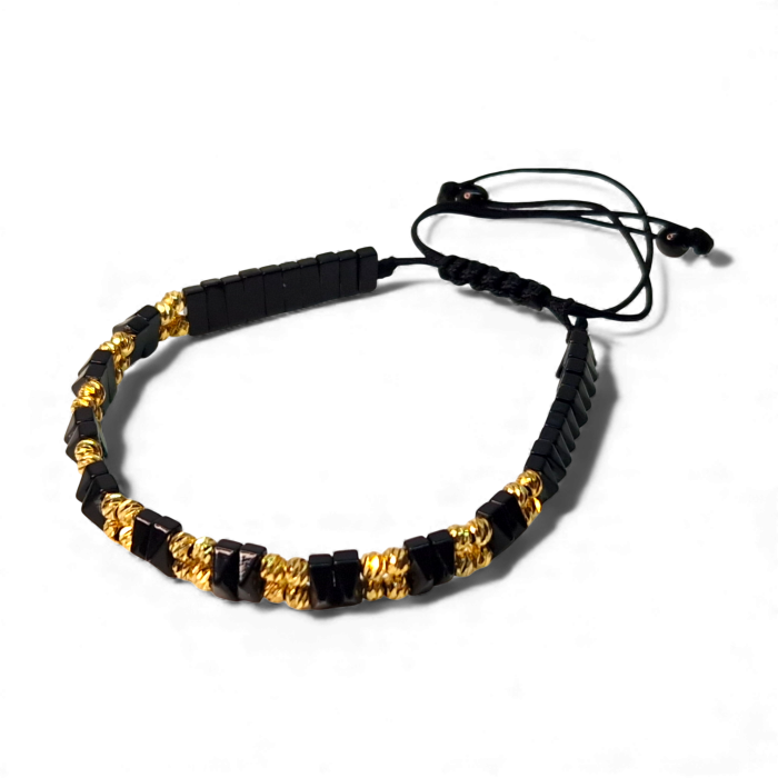 Bratara cu pietre semipretioase naturale Orion si bilute placate cu aur de 18k [5]