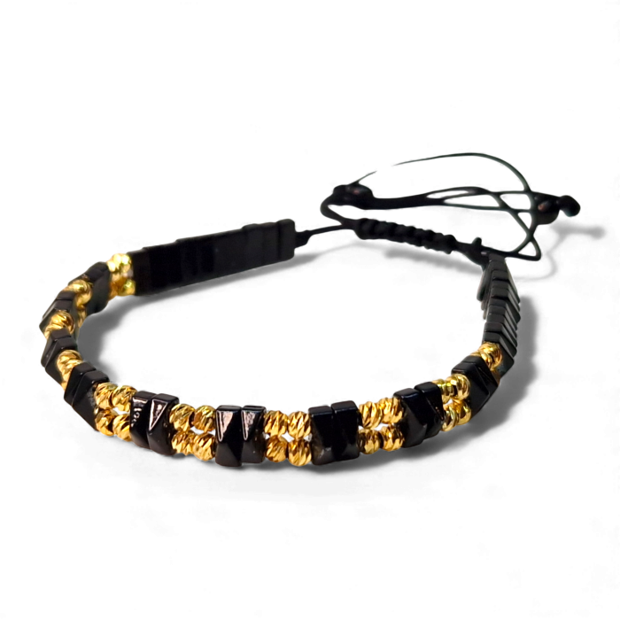 Bratara cu pietre semipretioase naturale Orion si bilute placate cu aur de 18k [1]