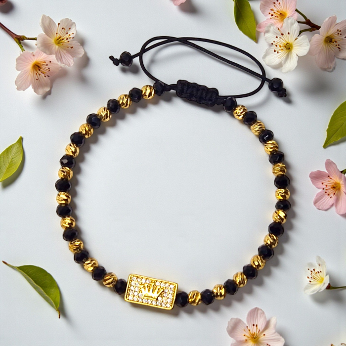 Brățară Anthony cu hematit și detaliu auriu cu zirconii [4]