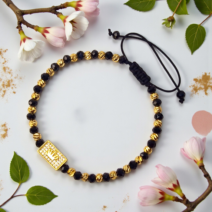 Brățară Anthony cu hematit și detaliu auriu cu zirconii [6]