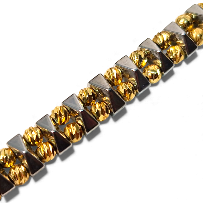 Bratara cu pietre semipretioase naturale Quinn si bilute placate cu aur de 18k [7]