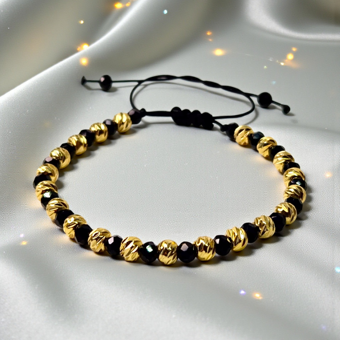 Brățară Taylor cu hematit și elemente din oțel inoxidabil placat cu aur [2]