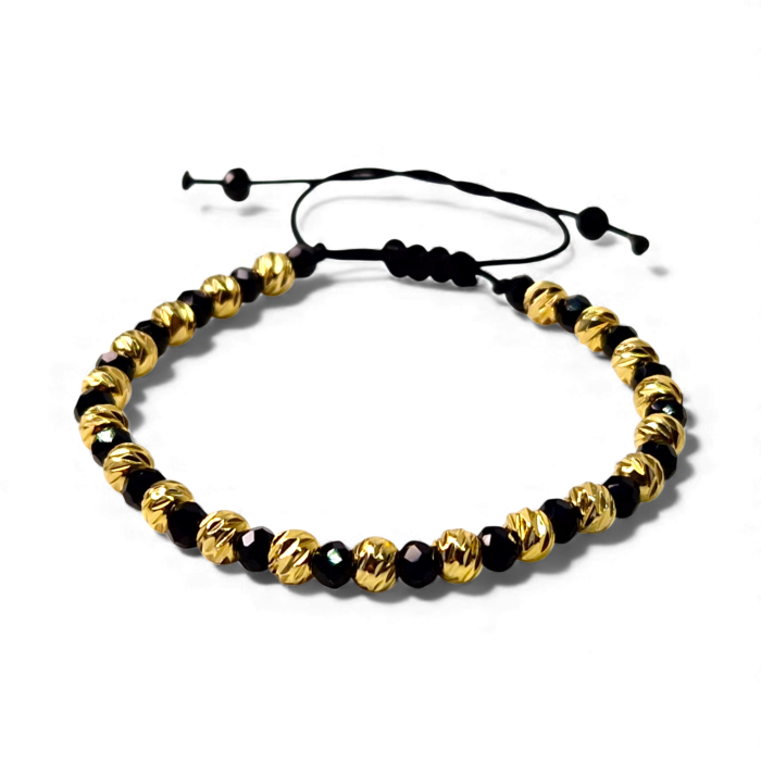 Brățară Taylor cu hematit și elemente din oțel inoxidabil placat cu aur [1]