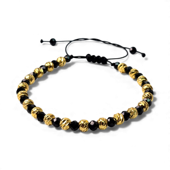 Brățară Taylor cu hematit și elemente din oțel inoxidabil placat cu aur [7]