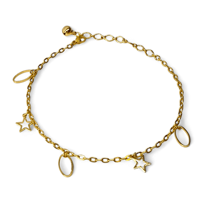 Brățară de picior Aria placată cu aur cu stele aurii și elemente ovale [1]