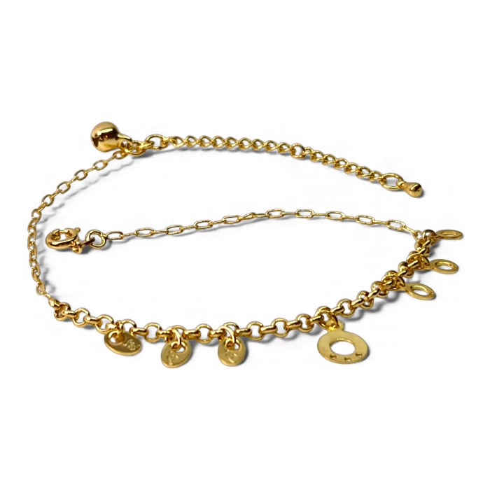 Brățară de picior placată cu aur Keira cu pandantive delicate [1]