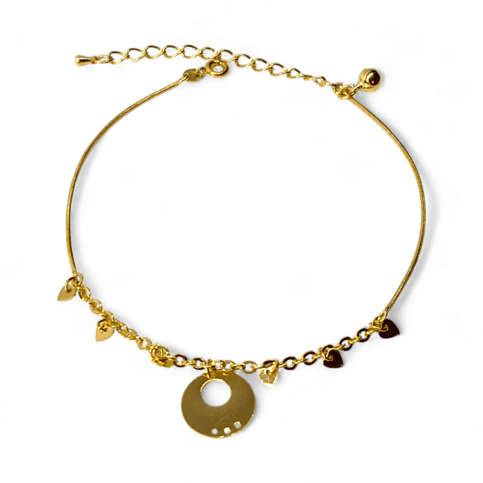 Brățară de picior Yara placata cu aur cu inimioare delicate [1]