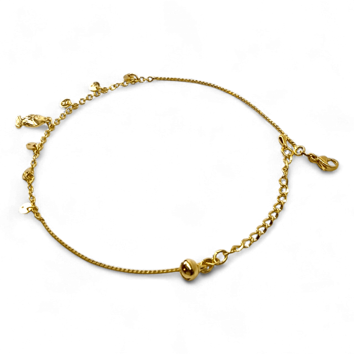 Brățară de picior Zara placată cu aur cu discuri aurii și pandantiv central [3]