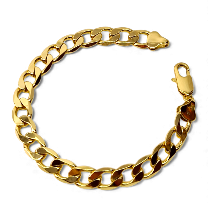 Brățară placată cu aur Alexis cu zale late și luciu intens [3]