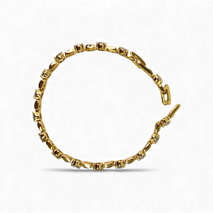 Brățară Beatrice placată cu aur cu zirconii rotunde aliniate [5]