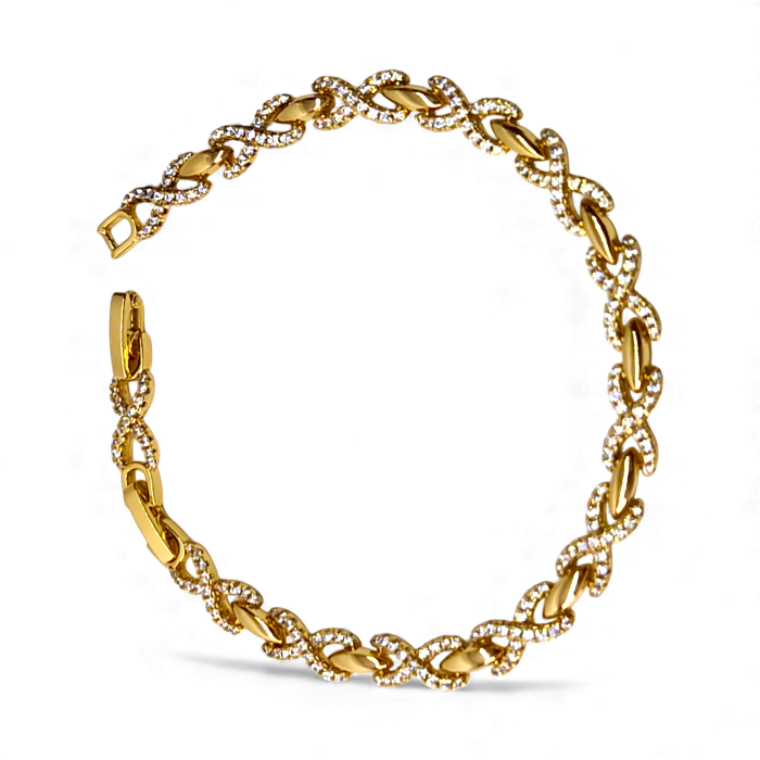 Brățară Deniz placată cu aur 18K cu model infinit pavé [5]