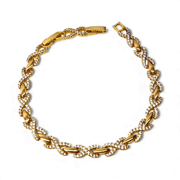 Brățară Deniz placată cu aur 18K cu model infinit pavé [1]