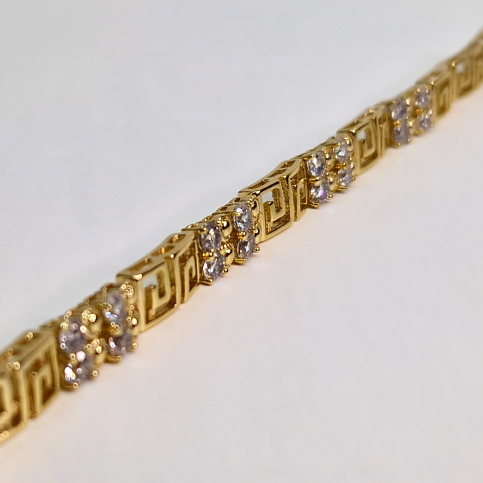 Bratara cu cristale albe in zirconiu placata cu aur de 18k [4]