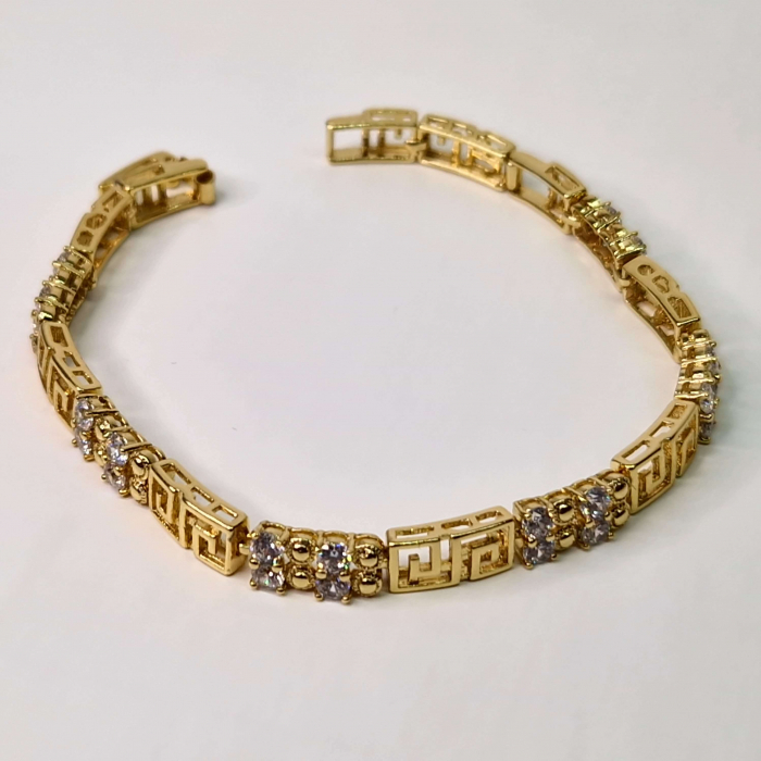 Bratara cu cristale albe in zirconiu placata cu aur de 18k [2]