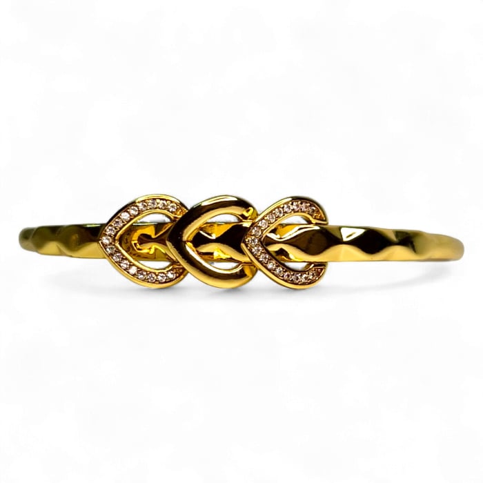 Brățară placată cu aur Isabela cu inimioare și zirconii [6]