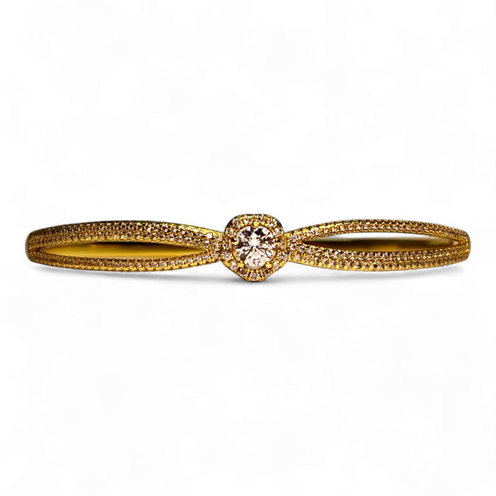 Brățară placată cu aur Ramya cu zirconiu central și detalii delicate [7]
