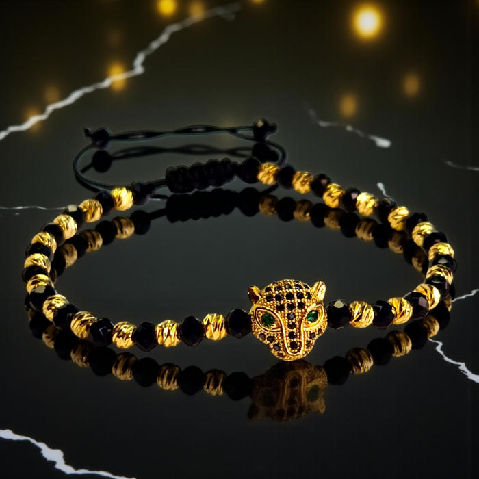 Brățară Parker cu hematit și panteră aurie [2]